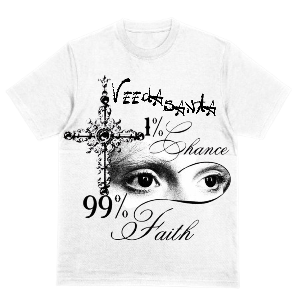 "Faith" Veeda Santa White Tee